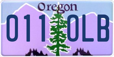 OR license plate 011OLB