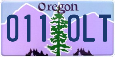 OR license plate 011OLT