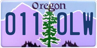 OR license plate 011OLW