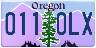 OR license plate 011OLX
