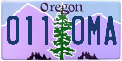 OR license plate 011OMA