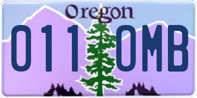 OR license plate 011OMB