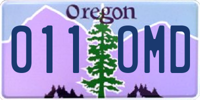 OR license plate 011OMD