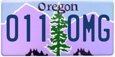OR license plate 011OMG