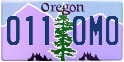 OR license plate 011OMO