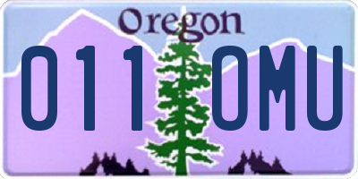 OR license plate 011OMU