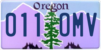 OR license plate 011OMV