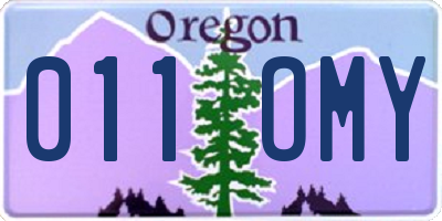 OR license plate 011OMY