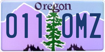 OR license plate 011OMZ