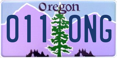 OR license plate 011ONG