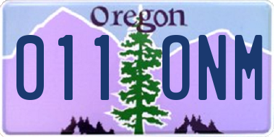 OR license plate 011ONM