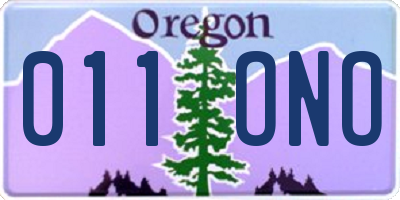 OR license plate 011ONO