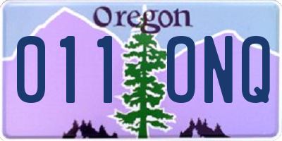 OR license plate 011ONQ