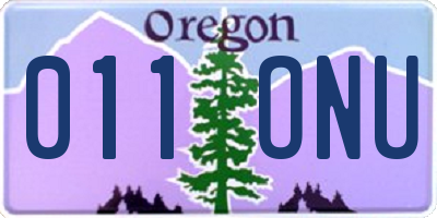 OR license plate 011ONU