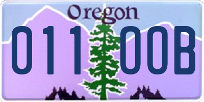 OR license plate 011OOB