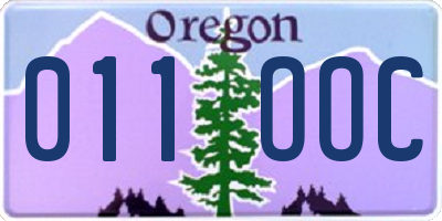 OR license plate 011OOC