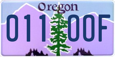 OR license plate 011OOF