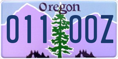 OR license plate 011OOZ