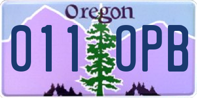 OR license plate 011OPB