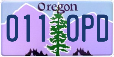 OR license plate 011OPD