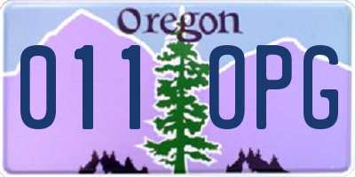 OR license plate 011OPG