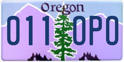 OR license plate 011OPO