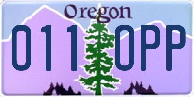OR license plate 011OPP