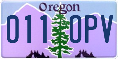 OR license plate 011OPV
