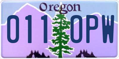 OR license plate 011OPW