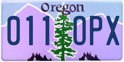OR license plate 011OPX