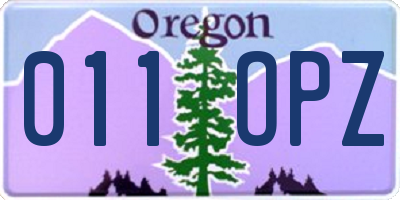 OR license plate 011OPZ