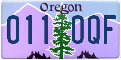 OR license plate 011OQF