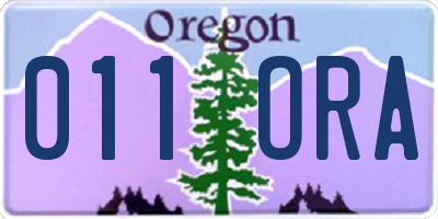 OR license plate 011ORA
