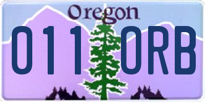 OR license plate 011ORB
