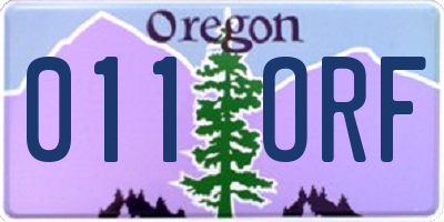 OR license plate 011ORF