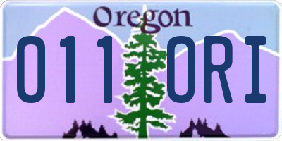 OR license plate 011ORI