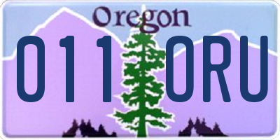 OR license plate 011ORU