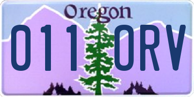 OR license plate 011ORV