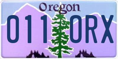 OR license plate 011ORX