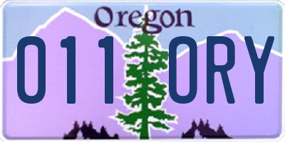 OR license plate 011ORY