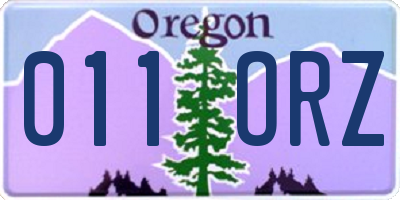 OR license plate 011ORZ