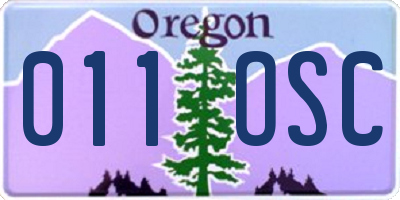 OR license plate 011OSC