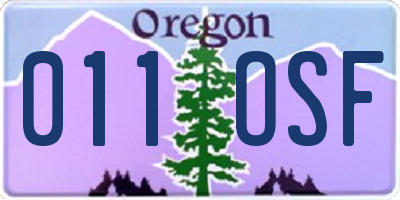 OR license plate 011OSF