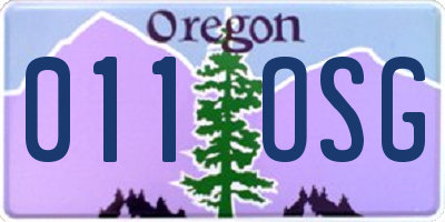 OR license plate 011OSG