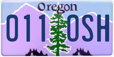 OR license plate 011OSH