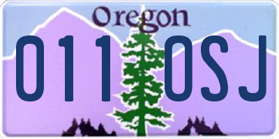 OR license plate 011OSJ
