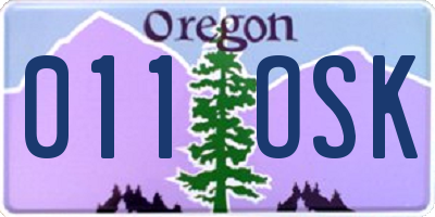 OR license plate 011OSK