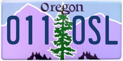 OR license plate 011OSL