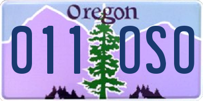 OR license plate 011OSO