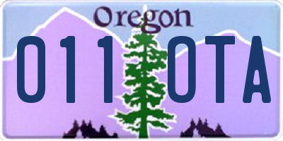 OR license plate 011OTA